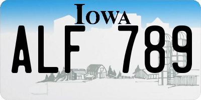 IA license plate ALF789