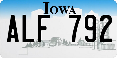 IA license plate ALF792
