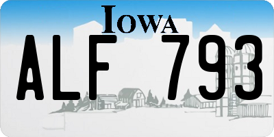 IA license plate ALF793