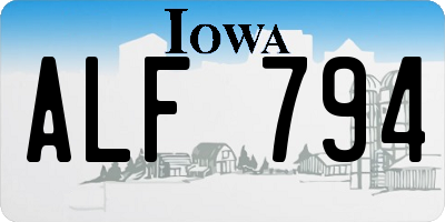 IA license plate ALF794