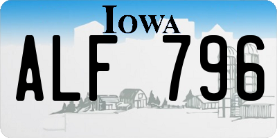 IA license plate ALF796