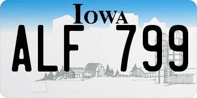 IA license plate ALF799