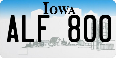 IA license plate ALF800