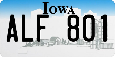 IA license plate ALF801