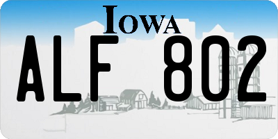 IA license plate ALF802