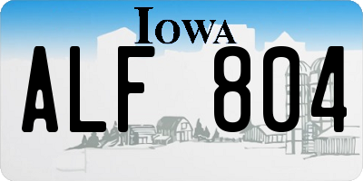 IA license plate ALF804