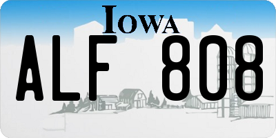 IA license plate ALF808