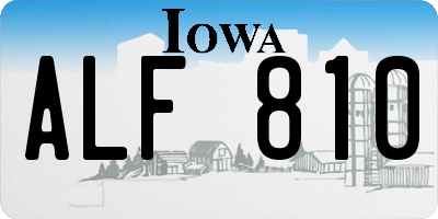 IA license plate ALF810