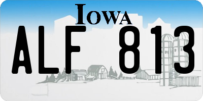 IA license plate ALF813