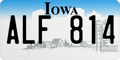 IA license plate ALF814