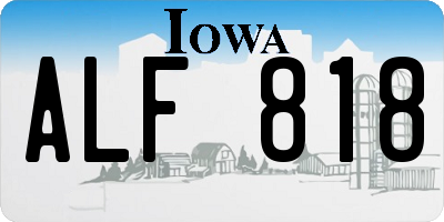 IA license plate ALF818