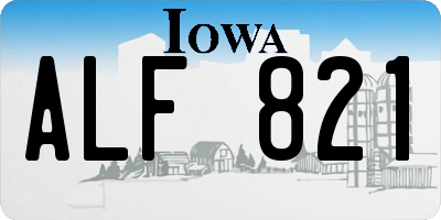 IA license plate ALF821
