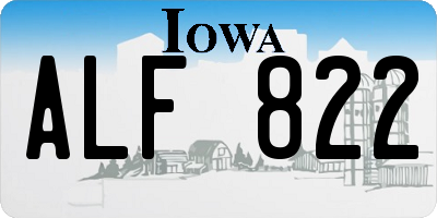 IA license plate ALF822