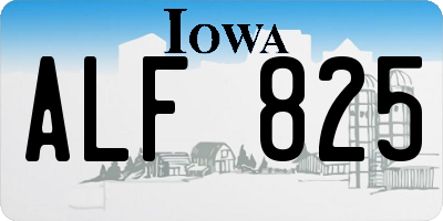 IA license plate ALF825