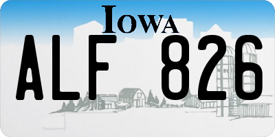 IA license plate ALF826