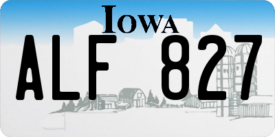 IA license plate ALF827