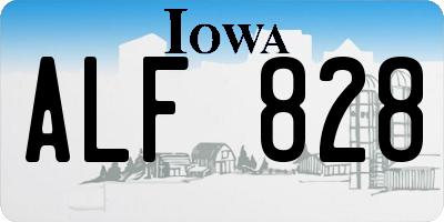 IA license plate ALF828