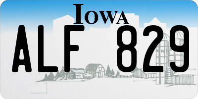 IA license plate ALF829