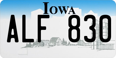 IA license plate ALF830