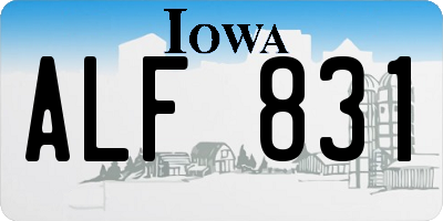 IA license plate ALF831