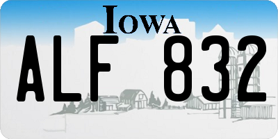 IA license plate ALF832