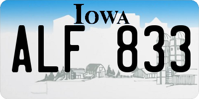 IA license plate ALF833