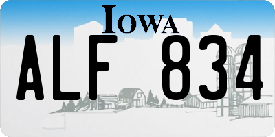 IA license plate ALF834