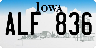 IA license plate ALF836