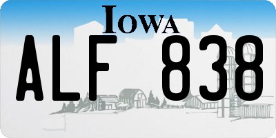 IA license plate ALF838