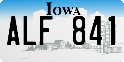 IA license plate ALF841
