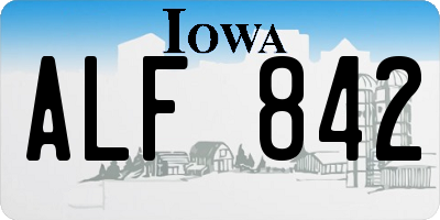 IA license plate ALF842