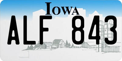 IA license plate ALF843
