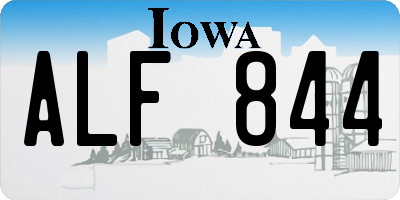 IA license plate ALF844