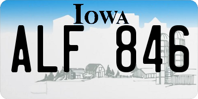 IA license plate ALF846