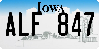 IA license plate ALF847