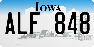 IA license plate ALF848
