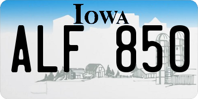 IA license plate ALF850