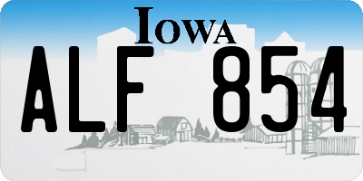 IA license plate ALF854