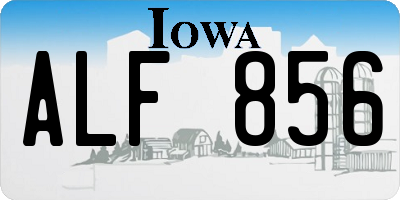 IA license plate ALF856