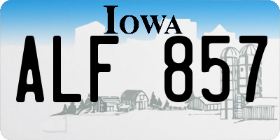 IA license plate ALF857