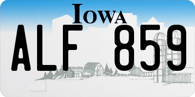 IA license plate ALF859