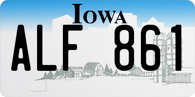 IA license plate ALF861