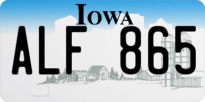 IA license plate ALF865