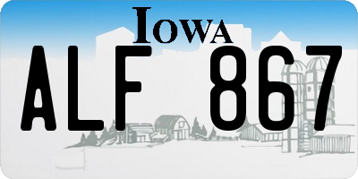 IA license plate ALF867