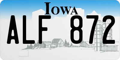 IA license plate ALF872