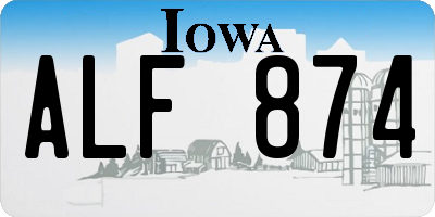 IA license plate ALF874