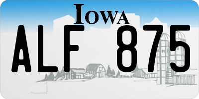 IA license plate ALF875