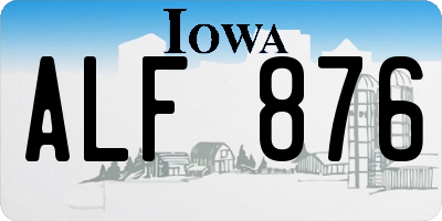 IA license plate ALF876