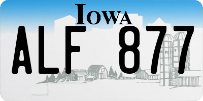 IA license plate ALF877