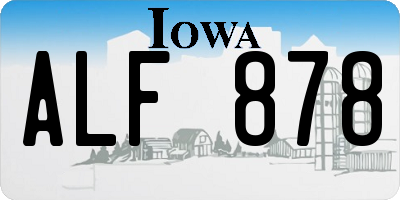 IA license plate ALF878